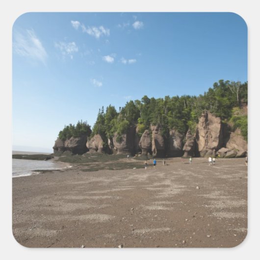 Hopewell Rocks en de Ocean Tidal Exploration Vierkante Sticker (Voorkant)