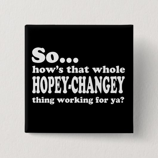 Hopey-Changey Thing Vierkante Button 5,1 Cm (Voorkant)
