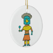 Hopi Doll Blue Star Kachina Keramisch Ornament (Rechts)