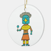 Hopi Doll Blue Star Kachina Keramisch Ornament (Links)