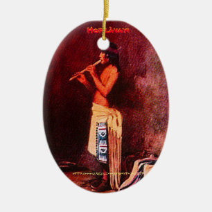 "Hopi Fluitspeler-Hopituh Shi-nu-mu" Keramisch Ornament
