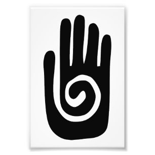 Hopi-hand symbool geneest spiraal palm native amer foto afdruk