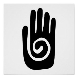 Hopi Hand symbool geneest spiraal palm native amer Perfect Poster