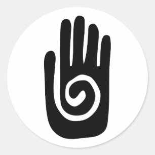 Hopi Hand symbool geneest spiraal palm native amer Ronde Sticker
