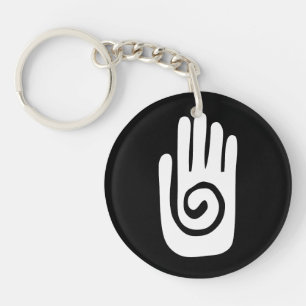 Hopi Hand symbool geneest spiraal palm native amer Sleutelhanger