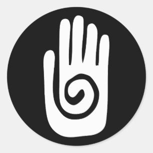 Hopi Hand symbool genezen spiraal palm native amer Ronde Sticker