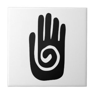 Hopi Hand symbool genezen spiraal palm native amer Tegeltje