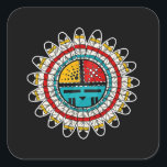 Hopi Kachina Native American Vierkante Sticker<br><div class="desc">Hopi Kachina Native American</div>