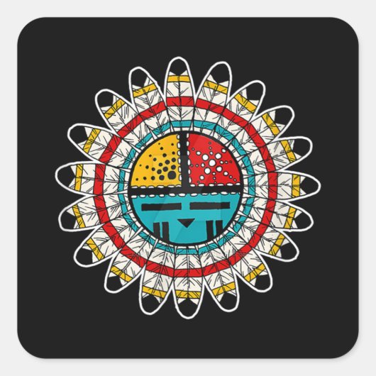 Hopi Kachina Native American Vierkante Sticker (Voorkant)