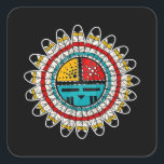 Hopi Kachina Native American Vierkante Sticker<br><div class="desc">Hopi Kachina Native American</div>