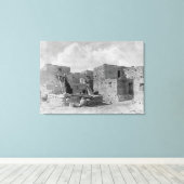 Hopi (Moqui) Indians Snake Kiva Oraibi Pueblo Canvas Afdruk (Insitu (Houten vloer))