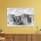 Hopi (Moqui) Indians Snake Kiva Oraibi Pueblo Canvas Afdruk (Insitu (Woonkamer))