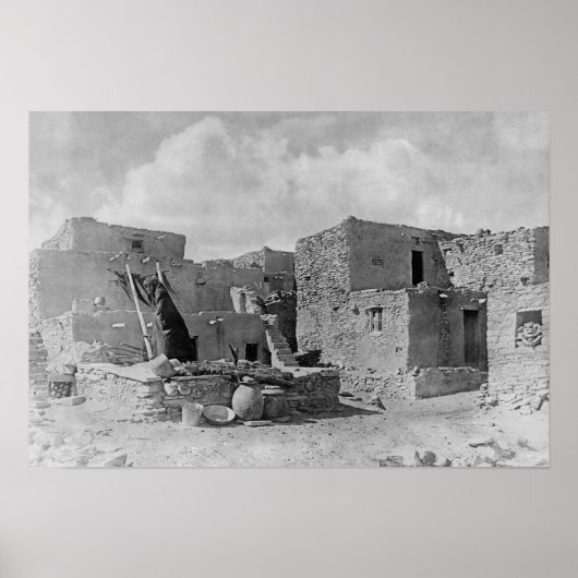 Hopi (Moqui) Indians Snake Kiva Oraibi Pueblo Poster (Voorkant)