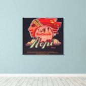 Hopi Oranje LabelRedlands, CA Canvas Afdruk (Insitu (Houten vloer))