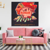 Hopi Oranje LabelRedlands, CA Canvas Afdruk (Insitu (Woonkamer))