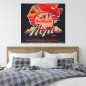 Hopi Oranje LabelRedlands, CA Canvas Afdruk (Insitu (Slaapkamer))