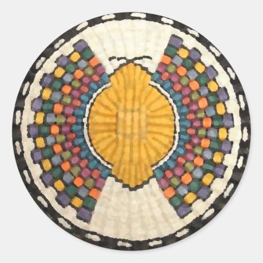 Hopi Snake Motif Native American Ronde Sticker (Voorkant)