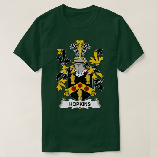 Hopkins Coat of Arms Family Crest T-shirt (Design voorkant)