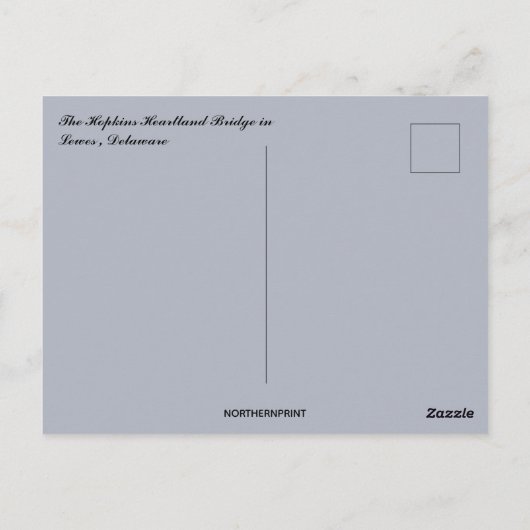 Hopkins Heartland Bridge in Lewes Delaware Briefkaart (Achterkant)