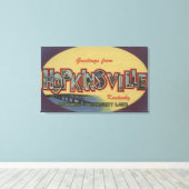 Hopkinsville, Kentucky - Grote letterscènes Canvas Afdruk (Insitu (Houten vloer))