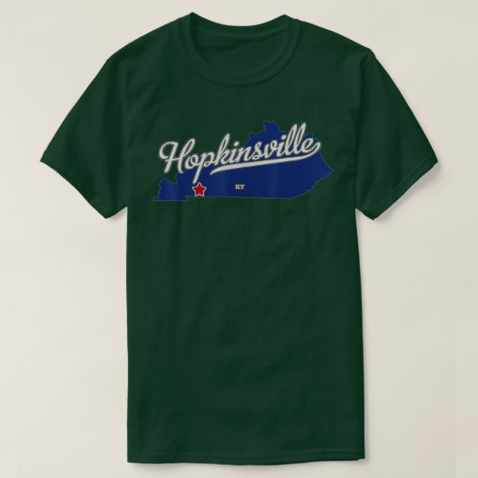 Hopkinsville Kentucky KY Map T-shirt (Design voorkant)