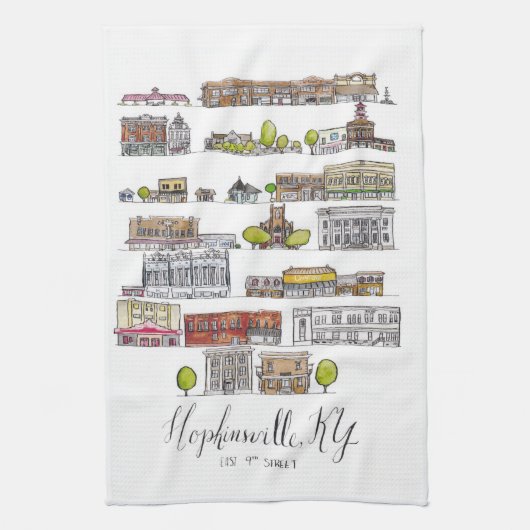 Hopkinsville, KY Kitchen Towel Theedoek (Verticaal)