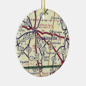 Hopkinsville KY Map Keramisch Ornament (Rechts)