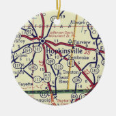 Hopkinsville KY  Map Keramisch Ornament (Voorkant)
