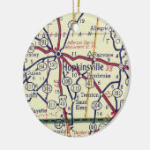 Hopkinsville KY Map Keramisch Ornament (Links)