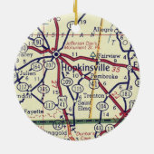 Hopkinsville KY Map Keramisch Ornament (Achterkant)