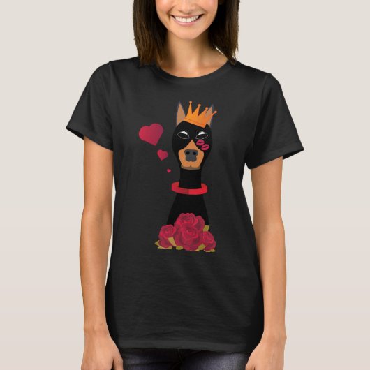 Hopless Romantic Doberman Relaxed Fit T-shirt (Voorkant)