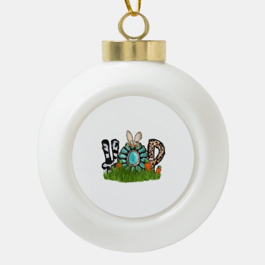 Hoppaasfeest Keramische Bal Ornament (Voorkant)