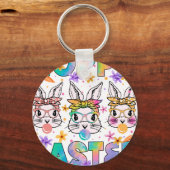hoppaus pasen, retro, vintage sleutelhanger (Voorkant)