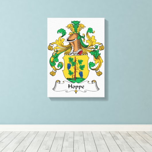 Hoppe Family Crest Canvas Afdruk (Insitu (Houten vloer))