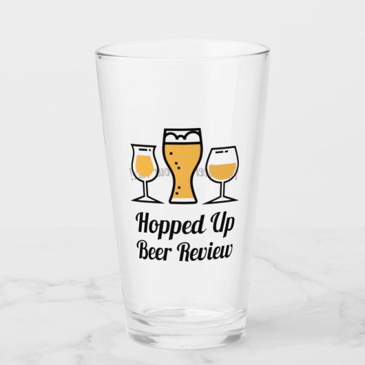 Hopped Up Beer Review - PABIYF Pint Glass Glas (Voorkant)