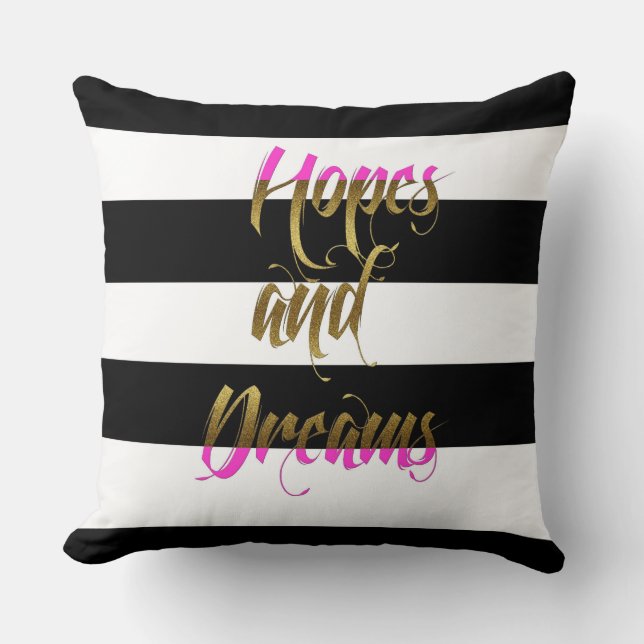 Hoppen en dromen Roze Metallic Pillow Kussen (Voorkant)