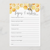 Hoppen en wensen bijen Baby shower invoegen Informatiekaartje (Voorkant)