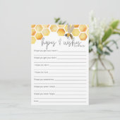 Hoppen en wensen bijen Baby shower invoegen Informatiekaartje (Staand voorkant)