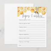 Hoppen en wensen bijen Baby shower invoegen Informatiekaartje (Voorkant / Achterkant)