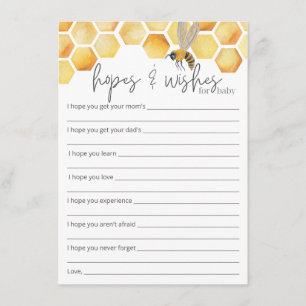 Hoppen en wensen bijen Baby shower invoegen Informatiekaartje