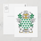 Hoppen Family Crest Briefkaart (Voorkant / Achterkant)