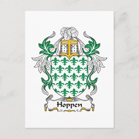 Hoppen Family Crest Briefkaart (Voorkant)
