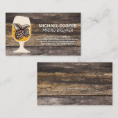 Hoppen | Houten Planken | Bierglas Visitekaartje (Voorkant / Achterkant)