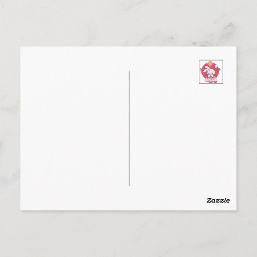 Hoppen voor geluk Maan Nieuwjaar Wish Briefkaart (Achterkant)