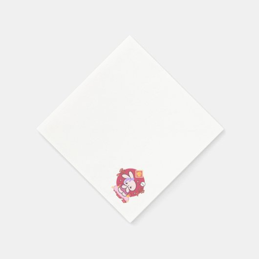 Hoppen voor geluk Maan Nieuwjaar Wish Servet (Hoek)