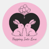 Hoppend in de Liefde - Knuffel Konijnen Sticker (Voorkant)