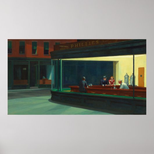 Hopper's Nighthawks Poster (Voorkant)