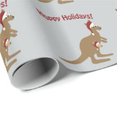 Hoppie Feestdagen! kerstmis Kangaroo Cadeaupapier (Rol Hoek)