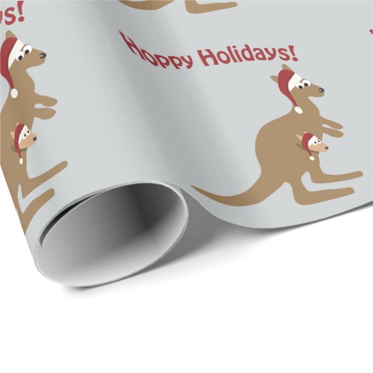 Hoppie Feestdagen! kerstmis Kangaroo Cadeaupapier (Rol Hoek)