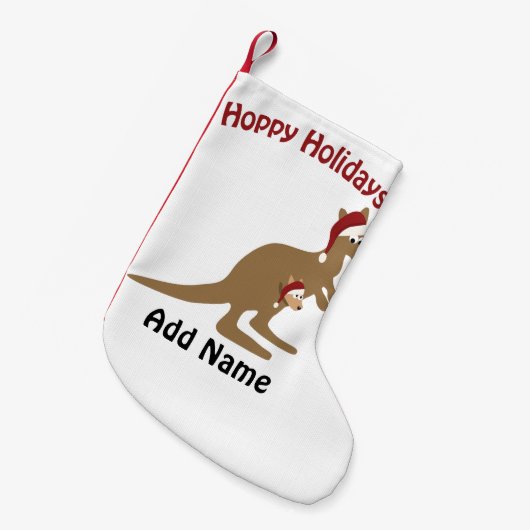 Hoppie Feestdagen! kerstmis Kangaroo Kleine Kerstsok (Voorkant (Hangend))
